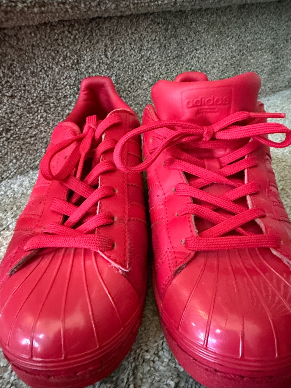 adidas Kids Red Shell-Toe Sneakers - Bright Red